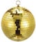 sourcing map Mirror Ball, 8 Inch Glass Disco Balls Decoration Disco Reflective Balls with Hanging Ring Gold Tone for DJ Club Stage Wedding Holiday Bar Party Decorations