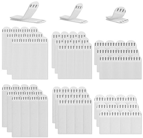 36 Pares Tiras para Colgar Cuadros Tiras Adhesivas Resistentes Al Agua Removibles Cintas de Montaje de Bucle de Gancho de Doble Cara para Fotos, Marcos, Espejos (20*46 mm / 16*70 mm / 19*92 mm)