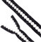 BENECREAT 3.65 m Schwarzer Ösenbesatz Mit D-Ringen (6x10mm), 24 mm Ösenbesatzband Zum Nähen von Kleidungsstücken, Korsetts, Hemden, Kleidern, Röcken, Jacken