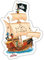 Spreadshirt Käpt'n Sharky Schiffscrew Sticker, max. 10x10 cm, 10 x 10 cm, Mattweiß