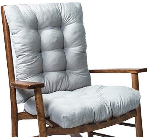 BEIJIALY 2 Stück/Set Schaukelstuhl-Kissenauflage, überfülltes Terrassen-Sitzkissen-Set, Dickes Sitzkissen, Rattan-Stuhl, Sofakissen, Gartenstuhl-Kissen, Rückenlehne und Unterseite(Grau)