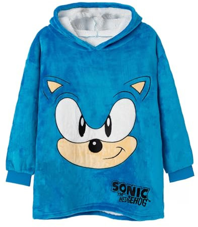Sonic the Hedgehog Couverture à capuche en polaire bleue des Boys | Restez au chaud et aventureux les jours frais et les nuits confortables