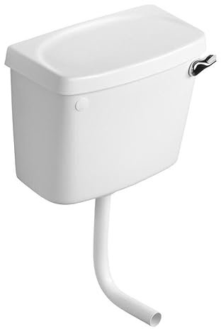Low Level White Ceramic Toilet Cistern with Fittings Inlet Side Left & Right WC