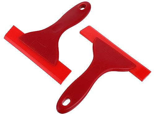 MUCKLILY 2 Stück Auto Fensterabzieher Wasserklinge Kunststoff Rot Kleiner Scheibenreiniger Für Autoscheiben Spiegel Und Badezimmerfenster Glasabzieher Für Haushalt Und Büro