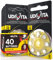 40 Hearing Aid Batteries Size 10 Udivita PR70 (Yellow) Zinc-Air with Phono Pulse Technology - 5 Blisters of 8 Batteries