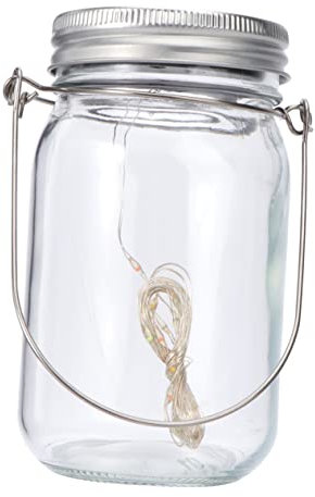 WHAMVOX 1satz Solarbetriebene Jar Lampe Leds Lichterkette Warmweiß Dekorative Außenbeleuchtung Für Garten Und Balkon Einmachglas Mit Deckel Für Stimmungsvolle Abende