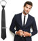 Cravate noire à clipser pour homme - Longueur : 48,3 cm - Pour mariage, remise de diplôme, uniforme scolaire, bureau, noir, Small