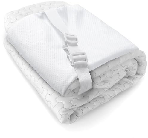 Slumbrae Matratzenauflage, 10,2 cm, volle Größe, Öko-Tex-zertifiziert, Reißverschluss mit verstellbaren Trägern, rutschfeste Silikonunterseite, abnehmbar und waschbar, nur Bezug, kein Topper