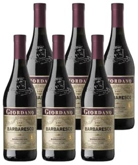 GIORDANO VINI Barbaresco DOCG 2021 - Barbaresco Vino Rosso Elegante e Raffinato, Ideale per Cene Importanti, Piemonte, 13,5% vol. Box da 6 Bottiglie da 75 cl