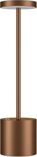 AntDau71® - Lámpara de mesa táctil, recargable, inalámbrica, regulable, color cobre, con 3 intensidades de luz - CW899