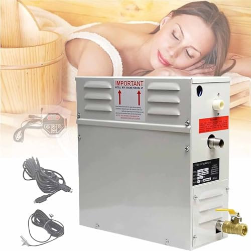 Saunadampfgenerator, Zuhause und gewerblich, Sauna/Dusche/Badewanne/Spa, mit Abfluss, LED-Digitalregler automatischer Thermostat 35-55 °C,220V-3.0kw