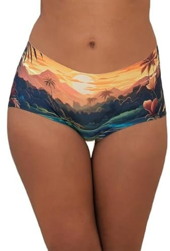 LaJolieFun - Shorty Femme Bas de Maillot 2en1 (FR/ES, Alpha/Lettres, S, Taille Normale, Taille Normale, Multicolore - Kara)