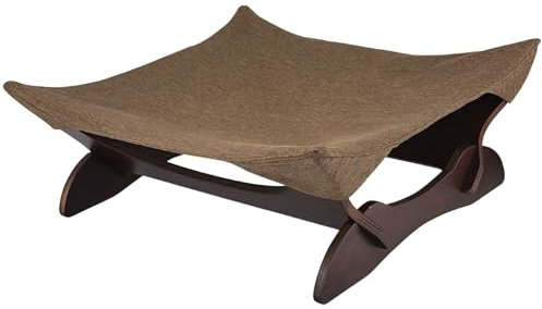 Generisch Katzenbett waschbar als Hängematte freistehend für Katzen oder Hundebett für kleine Hunde der Katzenschlafplatz für Haustiere (Braun)