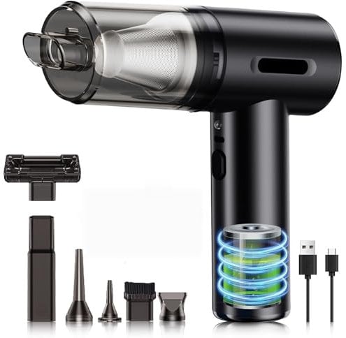 AECHO Aspirapolvere Auto Potente,20000pa 4 in 1 Aspirabriciole Senza Fili,Doppio Filtro,Leggero e Ricaricabile,Aspirapolvere a Mano per PC,Auto,Divano,Animale Domestico,Cucina