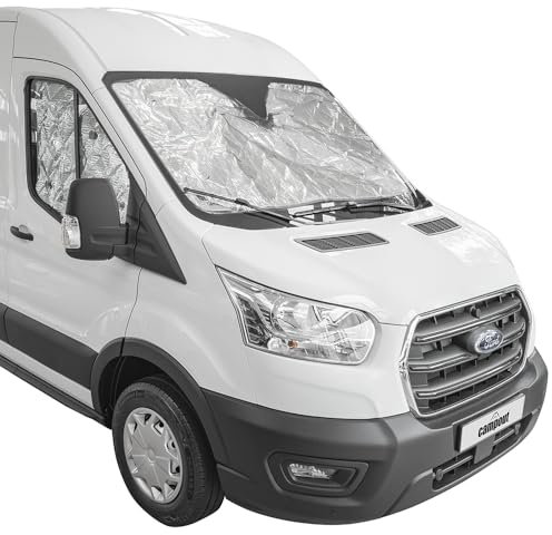 Campout Rideau Isotherme pour Ford Transit à partir de 2014 - Isolierende Fensterfolie - 7-lagiges Material - Isolierende Fensterfolie - Gegen Hitze und Kälte - INKL. Befestigungssauger - 3 St
