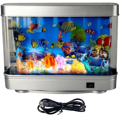 Misaakoeq Deko Aquarium,Künstliches Aquarium Mit Beweglichen Fischen | Leises Leuchten & Niedliche Beleuchtung Für Kinder Erwachsene Geburtstag Sinnesanregung Aquarium Lampe