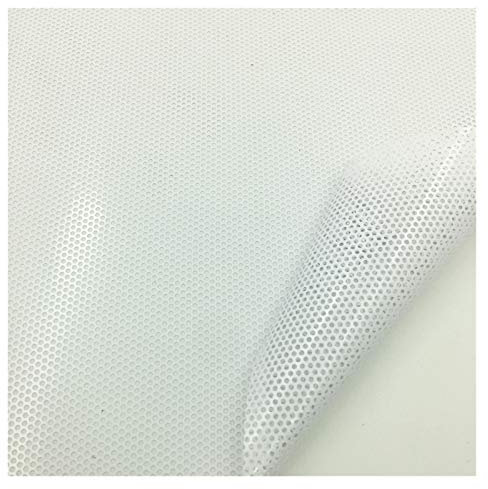 Autofolie,Car Wrapping Folie Black One-Way Visuelle Tint Perforieren Omentum Auto-Tönung Tönungs Auto-Verpackungs-Film-Aufkleber Motorrad-Roller-Aufkleber(White mesh Film,50cmx107cm)