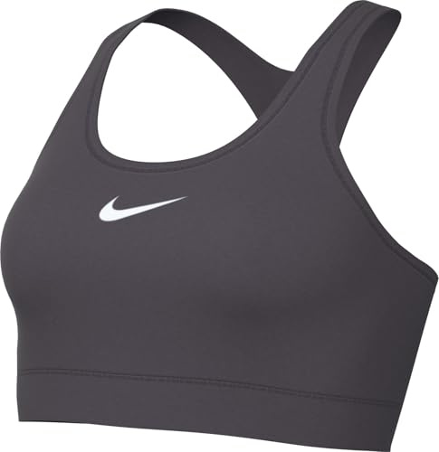 Nike Swoosh Gepolsterter Sport-BH Mit Mittlerem Halt, Thunder Grey/White, DX6821-036, S