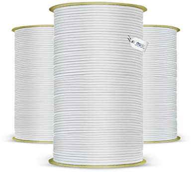 DQ-PP Corde en caoutchouc blanc – 6 mm – 100 m – Cordon élastique en caoutchouc pour bâche