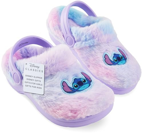 Disney Stitch Clogs for Girls UK Size 10-4, Non-Slip Garden & Indoor Winter Shoes, Slip-on Adjustable Strap, Gifts for Her