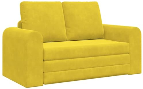 vidaXL Schlafsofa Gelb 148 x 71 x 83 cm Samt, Wohnzimmer, moderner, rechteckiger Sofa-Bett, umwandelbar, stylische Couch, platzsparende Lösung