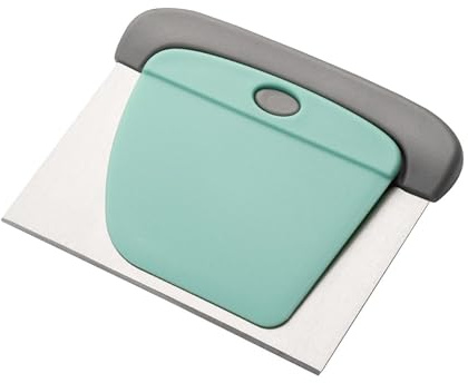 2-in-1 Stainless Steel Bench Scraper and Dough Cutter, Multipurpose Tool for Pizza Dough, Baking Use Kitchen Scraper and Bread Cutter, Flat Dough Scraper for Daily Home Baking Tasks