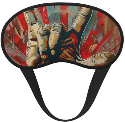 Rock and Roll Print Blackout Sleep Mask for Women & Men, Zero Eye Pressure Eye Mask for Travel and All Around Sleep
