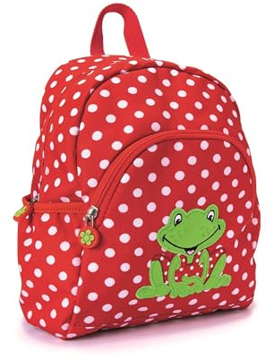 Familando Kinder Rucksack Die Spiegelburg Fröhliche Tupfen FROSCH für Kinder ab 2 Jahren; ergonomisch, stabil & leicht mit Brustgurt