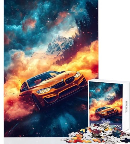 1000-teiliges Puzzle für Erwachsene BMW M in kosmischer Rauchwolke Anti-Stress-Spielzeug Geschenk für Frauen und Männer Familienspiel Spaß für Zuhause Größe 38x26cm