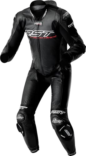 RST Race Dept V4.2 D3O Airbag perforierte 1-Teiler Motorrad Lederkombi, schwarz, 58