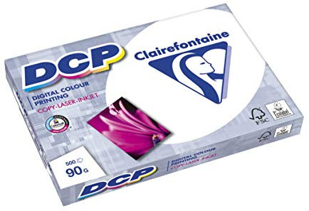 Clairefontaine 1834C Druckerpapier DCP Premium Kopierpapier für farbintensiven Bilderdruck, DIN A3, 29,7 x 42cm, 90g, 1 Ries mit 500 Blatt, Weiß