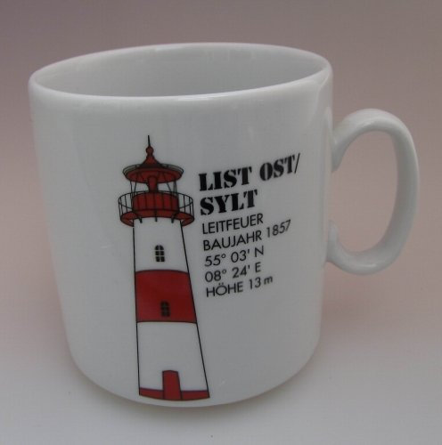 Leuchtturm Becher List Sylt/Nordsee Leuchtturmbecher maritim Kaffeebecher Teetasse