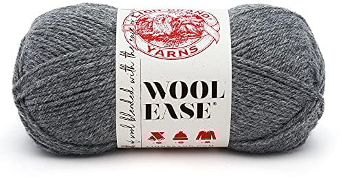 Lion Brand Yarn Wool-Ease, Soft, Worsted Weight Wool Blend Yarn for Knitting, Crochet, and Crafts, Oxford Grey, 1 Pack