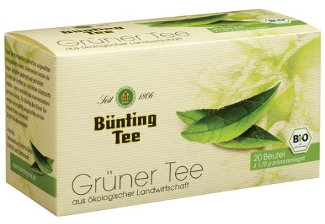 Bünting Bio Tee Grüner Tee, 12er Pack (12 x 20 x 1,75 g Packung)