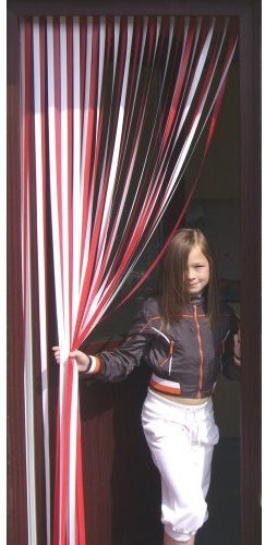 Türvorhang, Lamellenform, beständig gegen Tiere, Fliegen, Rot und Weiß