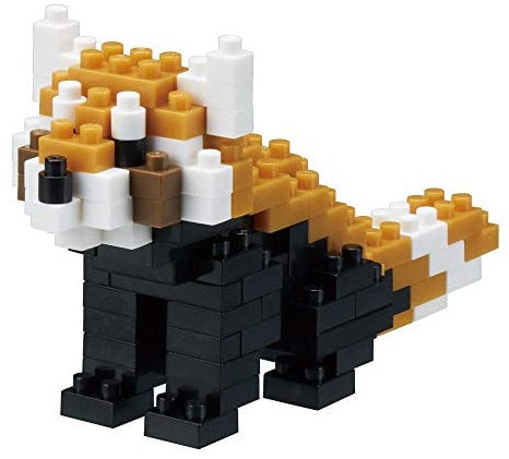 Bandai - Nanoblock - Roter Panda - Red Panda - Mini-Bausteinfigur - Baukastenspiel - Pixel-Tierfiguren-Bausatz Panda - NBC194