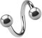 Piercing Spirale - Titan - Silber - 1.6mm [04.] - 1.6 x 12 mm (Kugeln: 4mm)