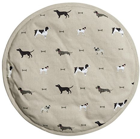 Sophie Allport Single Hob Cover, Dogs Styles - 100% Cotton Hob Protector (Beige)