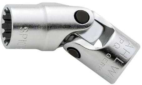 STAHLWILLE Nr. 402aSP Gelenk-Steckschlüsseleinsatz 6,3 mm (1/4) Spline Gr.8 Schlüsselweite 1/4 L.32 mm HPQ-Hochleistungsstahl, verchromt