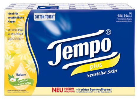 Tempo Taschentücher Plus Sensitive, 36 Päckchen