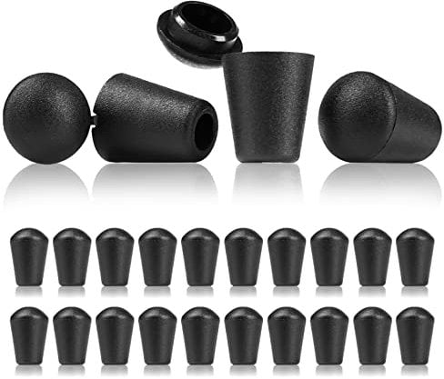 Endkappen, Verschlusskappen, Kordelenden, Kordelstopper, Kordelendstücke, Kordelklemme Endkappen, Endstopfen, Endstück, Seilenden, Kordelverschluss für Paracord, Rucksack, Kleidung, Kordeln etc, 17mm x 12mm, 20 Stück, Farbe: schwarz