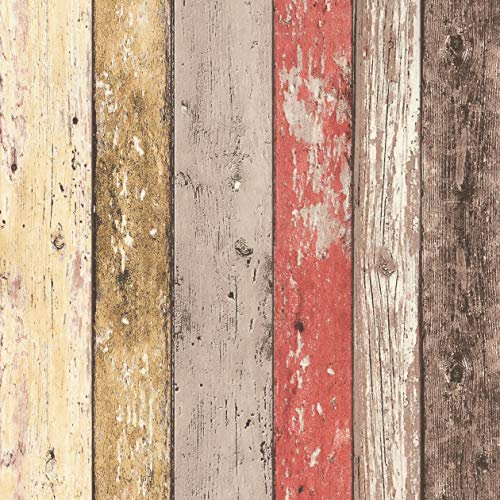 Livingwalls Klebefolie Holzoptik 0.52m x 2.50m braun rot Möbelfolie selbstklebende Tapete Made in Germany 955691