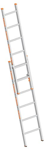 Layher 1035006 Schiebeleiter Topic, Aluminiumleiter 2x6 Sprossen, zweiteilig, ausziehbar, Länge 2.95 m