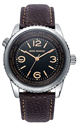 Mark Maddox HerrenArmbanduhr Analog Quarz Leder HC6015-54