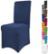 Gräfenstayn Stretch-Stuhlhusse Henry - runde und eckige Stuhllehnen - bi-elastische Passform mit Öko-Tex Siegel Standard 100: „Geprüftes Vertrauen“ (Blau)