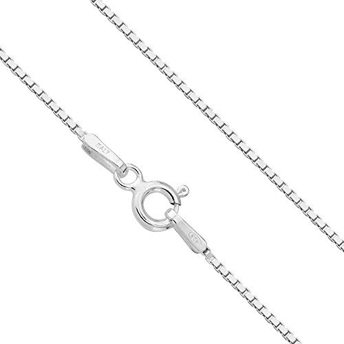 The Chain Company - Sterling Silver 18 Inch 1mm Thick Italian Box Chain Necklace (18)