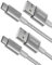 Anker USB C Cable to USB 2.0 [2Pack] Double Braided Nylon Type C Charging Cable for Samsung Galaxy S8 S8+ S9 S9+, HTC 10, Sony XZ, LG V20 G5 G6, Xiaomi 5 (Silver, 3 ft)