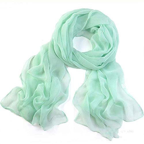YEBIRAL Damen Schal Ganzjährig Chiffon Einfarbig Super Weich Deckenschal Halstuch(Minzgrün)