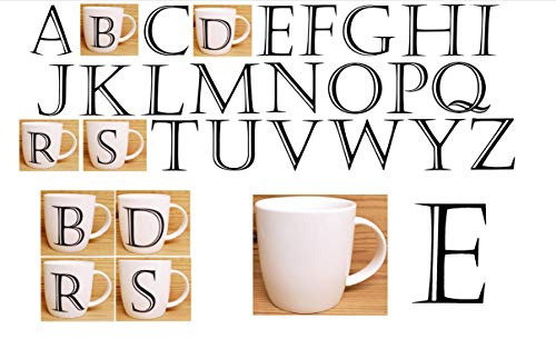 Personalised E Mug Fine China Boston 12 oz Alphabet Letter A-Z Hand Decorated in UK