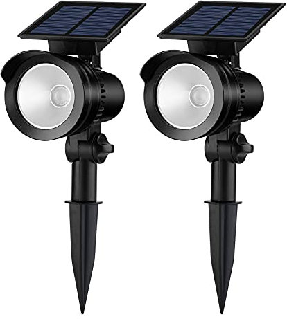 Solar-Landschaftsstrahler, wasserdicht, verstellbar, LED, kabellos, automatisch, für Hof, Auffahrt, Garten, Weg, Rasen, Gehweg, Pool, Terrasse, 2 Stück
